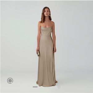 Fame & Partners Strappy Gown - Dark Tan